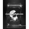 Engraving Animal 3d laser crystal paperweight for gift